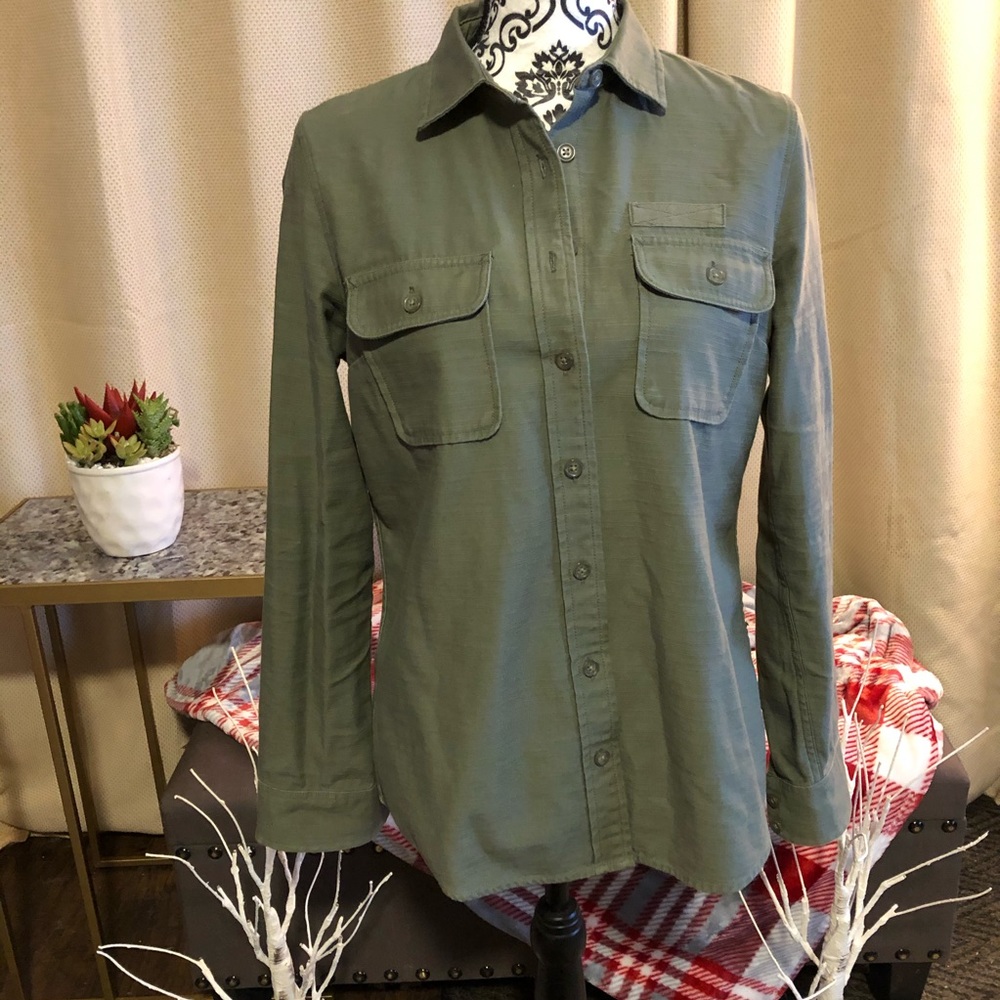 💚JCREW💚 Military style button down shirt
